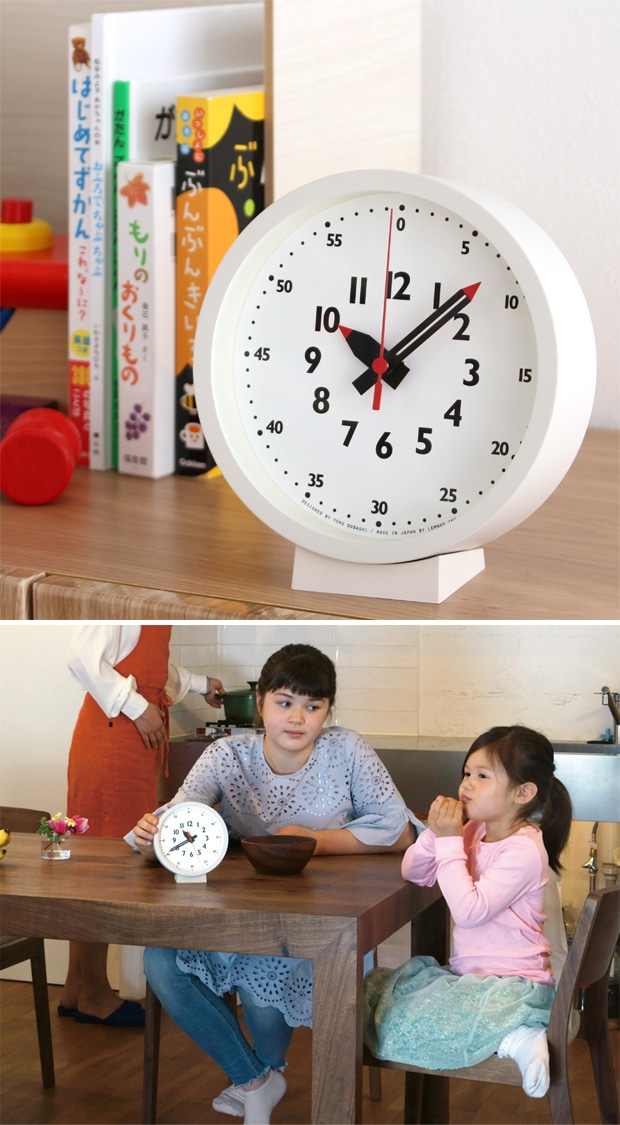 知育時計 掛け時計 レムノス LEMNOS ふんぷんくろっく M fun pun clock 木製 知育クロック 壁掛け時計 ステップムーブメント YD14-08M