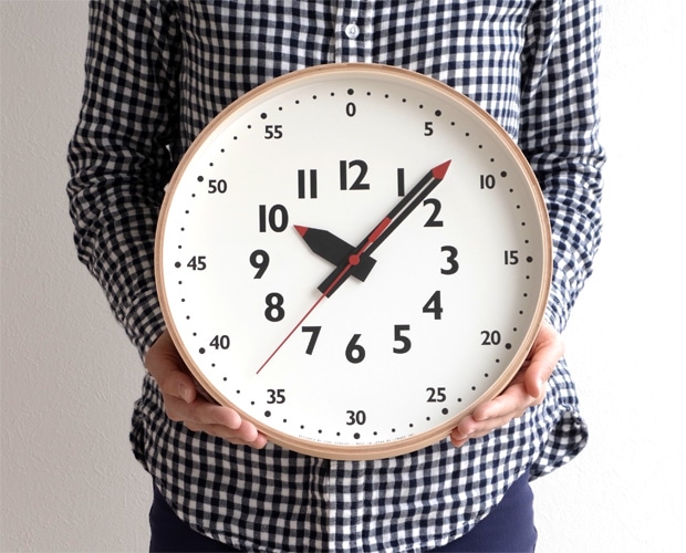 知育時計 掛け時計 レムノス LEMNOS ふんぷんくろっく M fun pun clock 木製 知育クロック 壁掛け時計 ステップムーブメント YD14-08M