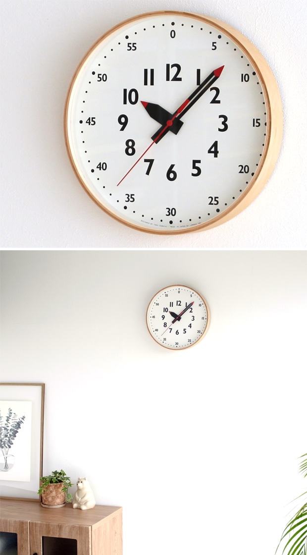 知育時計 掛け時計 レムノス LEMNOS ふんぷんくろっく M fun pun clock 木製 知育クロック 壁掛け時計 ステップムーブメント YD14-08M