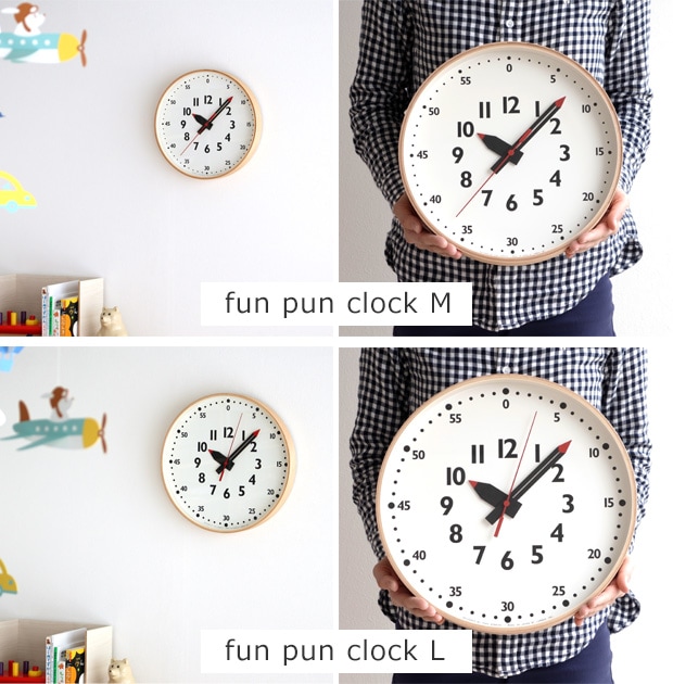 知育時計 置き時計 レムノス LEMNOS ふんぷんくろっく fun pun clock for table 知育クロック ステップムーブメント YD18-04