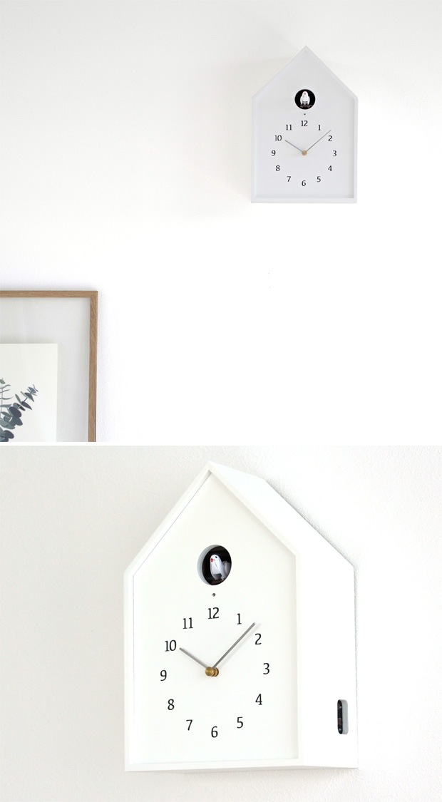 掛け時計 鳩時計 レムノス LEMNOS バードハウスクロック Birdhouse Clock ホワイト カッコー時計 木製 壁掛け時計 置き時計