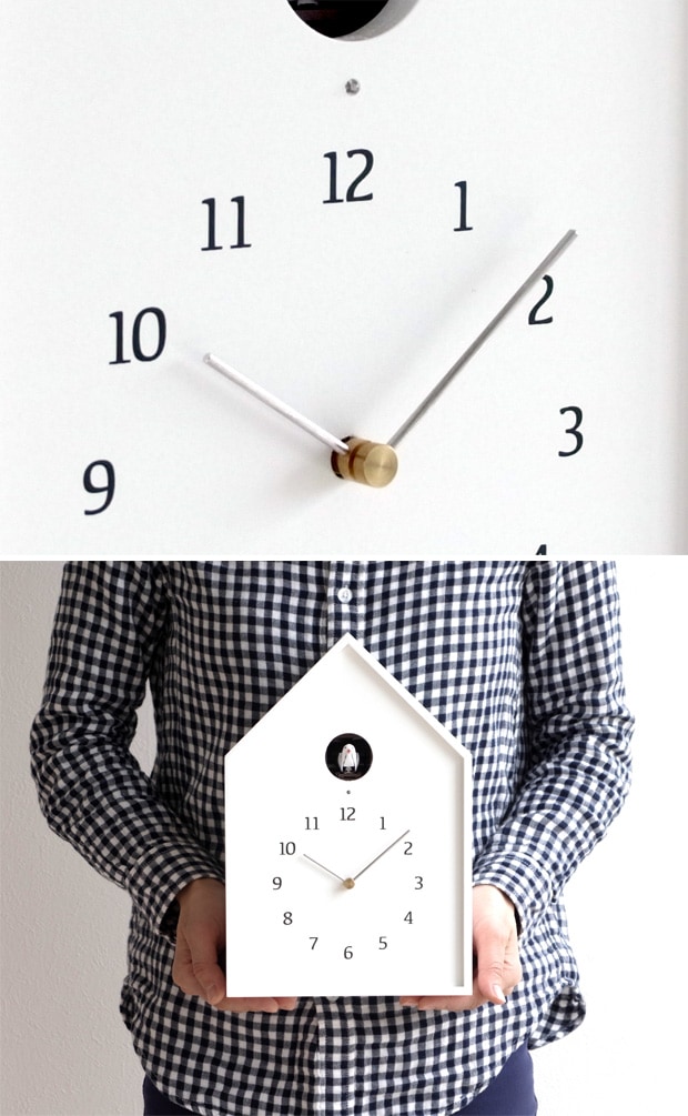 掛け時計 鳩時計 レムノス LEMNOS バードハウスクロック Birdhouse Clock ホワイト カッコー時計 木製 壁掛け時計 置き時計