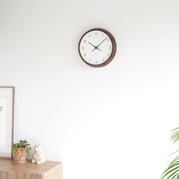 加藤木工 カトモク KATOMOKU muku round wall clock 7 ウォールナット 電波時計 壁掛け スイープムーブメント
