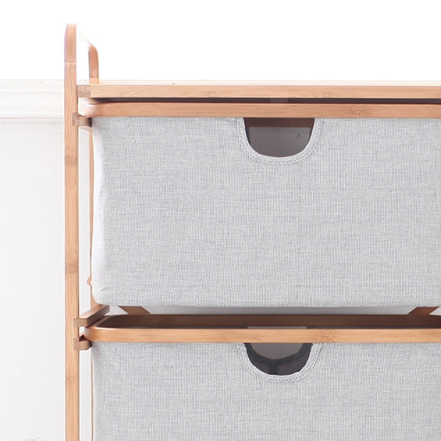GUDEE 引き出し収納 3段 リビング チェスト 収納ボックス 衣類 竹 バンブー 布 Ceser-Storage drawer GudeeLife　GUDEE