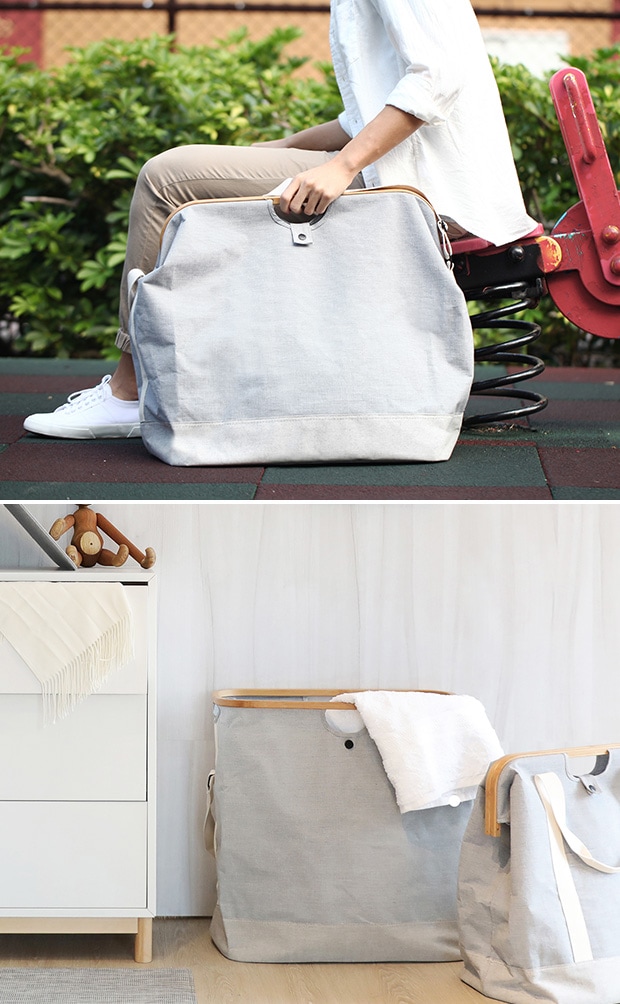 GUDEE ショルダーバッグ ランドリーバッグ ポリエステル コットン 竹 バンブー 大容量 Uroki Carry-all bag Bamboo L GudeeLife　GUDEE