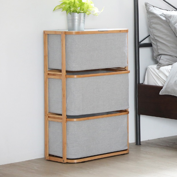 GUDEE 引き出し収納 3段 リビング チェスト 収納ボックス 衣類 竹 バンブー 布 Celia-Storage drawer GudeeLife