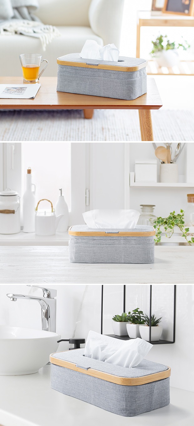 GUDEE ティッシュケース 高さ2段階調節 厚型対応 蓋 ティッシュボックス ティッシュカバー おしゃれ 竹 バンブー 布 Esobi Adjustable tissue box GudeeLife　GUDEE