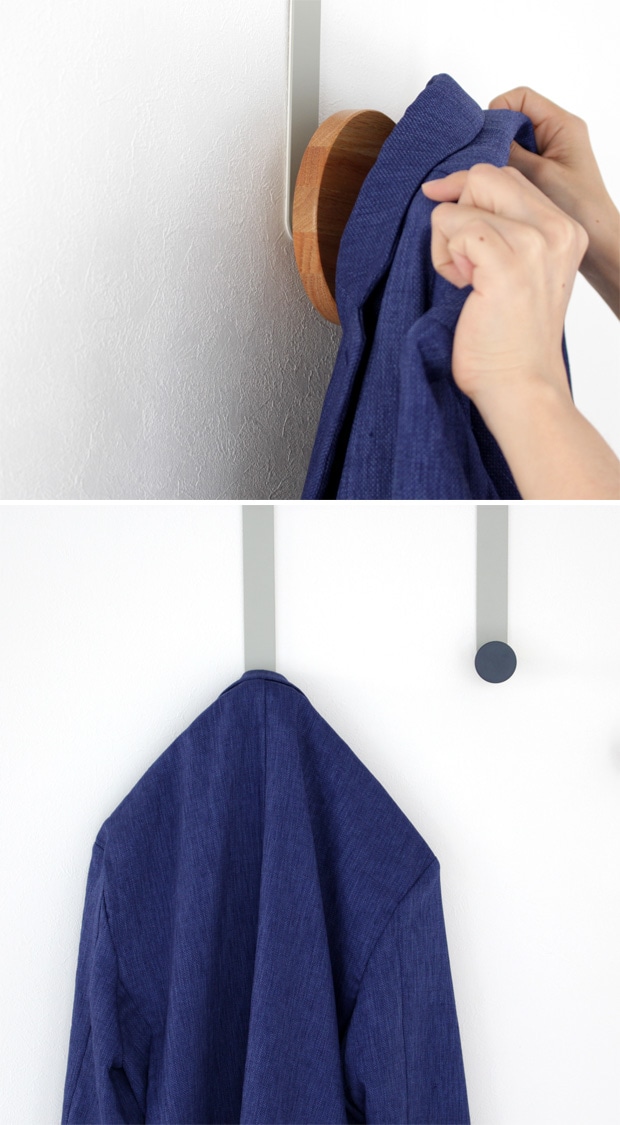 ドアフック L オーク 木製 ドアハンガー フック ドア収納 丸 収納 服 DESIGN BITE