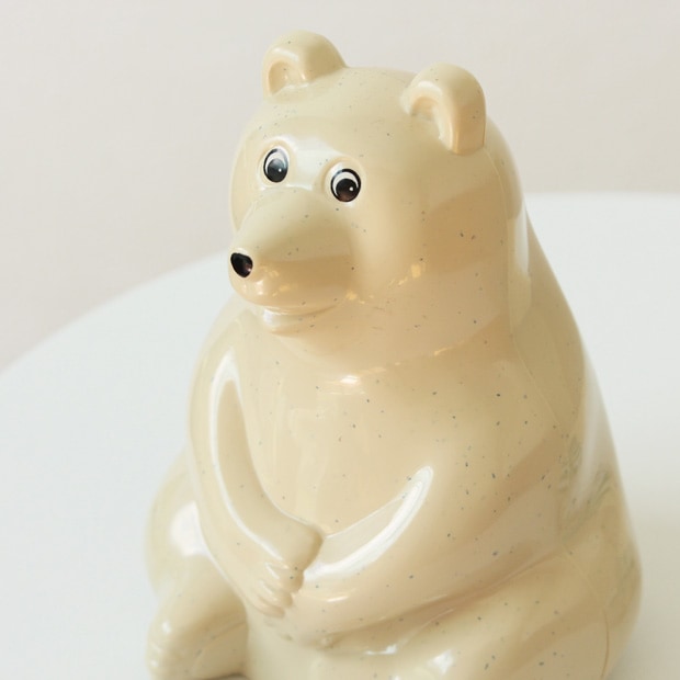 しろくま貯金箱 2023 マフラー付き 緑×白ボーダー 限定 シロクマ貯金箱 北欧 フィンランド  Polar Bear Money Box