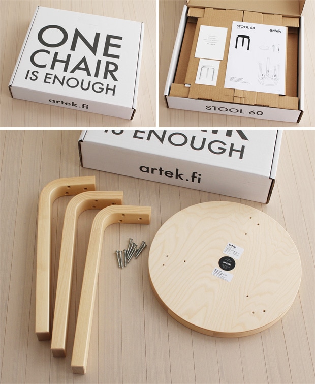 アルテック スツール 60 バーチ材 3本脚 選べる 一点物 artek STOOL スタッキング アルヴァ・アアルト 北欧 デザイン