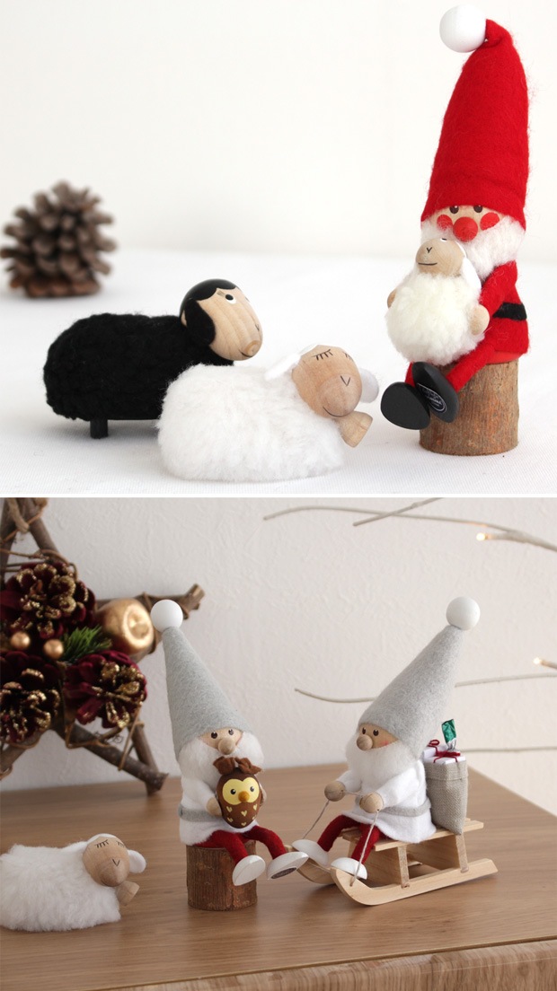 ノルディカニッセ 丸太台 お座り人形用 NORDIKA nisse クリスマス 雑貨 木製 人形 北欧 NRD120282