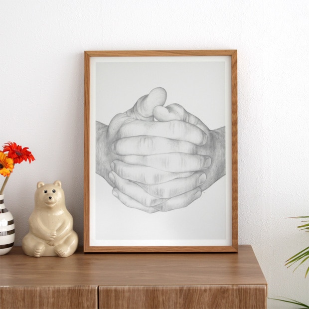 ポスター 北欧 30×40 cm Folded Hands デンマーク アートポスター PaperCollective ペーパーコレクティブ ホールデッドハンズ モノトーン