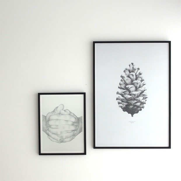 ポスター 北欧 30×40 cm Folded Hands デンマーク アートポスター PaperCollective ペーパーコレクティブ ホールデッドハンズ モノトーン