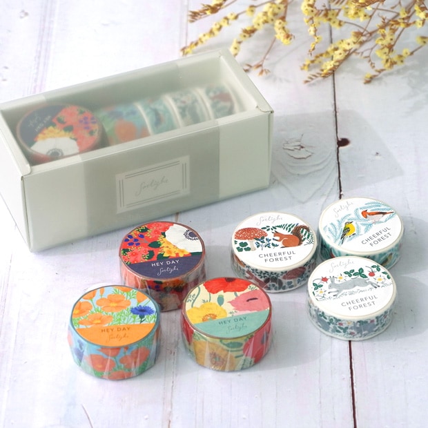 Masking Tape 6Rolls マスキングテープ 6個セット 花柄 動物柄 文具 雑貨 おしゃれ POTPURRI sotlight ポトペリー ソットライト