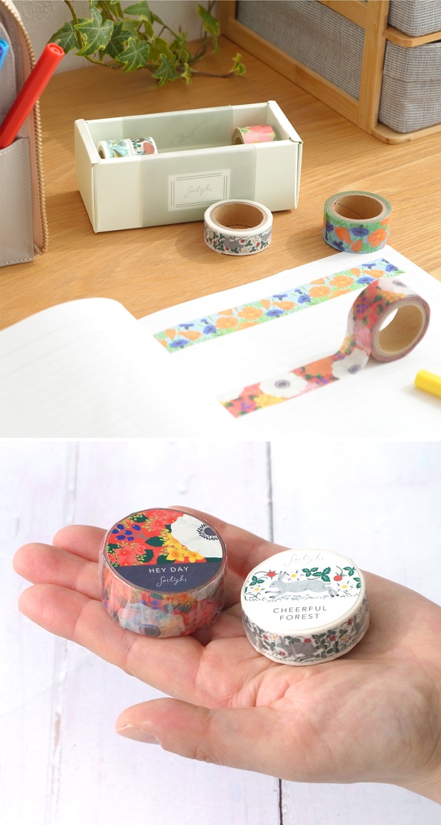 Masking Tape 6Rolls マスキングテープ 6個セット 花柄 動物柄 文具 雑貨 おしゃれ POTPURRI sotlight ポトペリー ソットライト