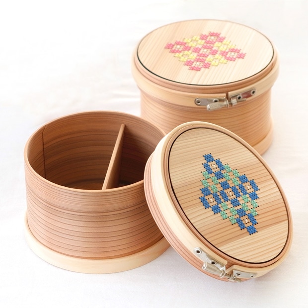 Cohana 曲げわっぱの道具箱 刺しゅう枠 12cm 日本製 Made in Japan コハナ KAWAGUCHI 裁縫道具