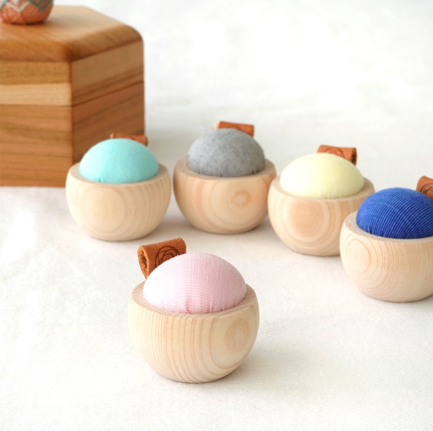 Cohana とんぼ玉の待針とヒノキのピンクッションネックレスセット 2点セット 日本製 Made in Japan コハナ KAWAGUCHI 裁縫道具