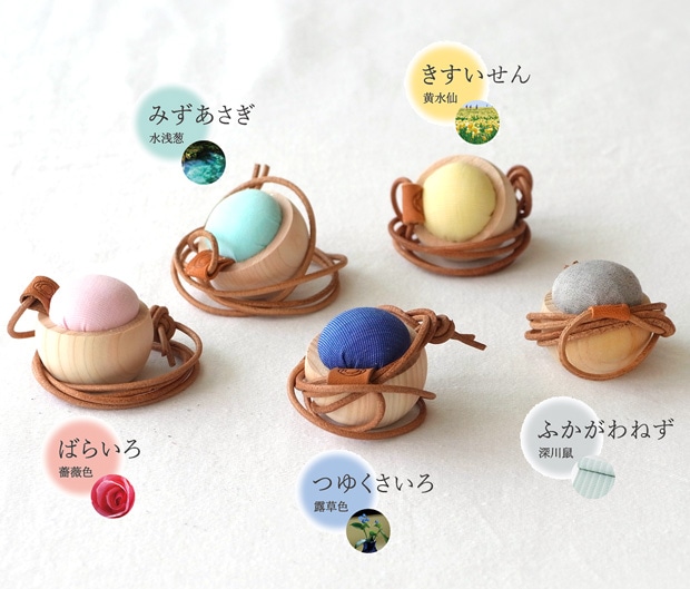 Cohana とんぼ玉の待針とヒノキのピンクッションネックレスセット 2点セット 日本製 Made in Japan コハナ KAWAGUCHI 裁縫道具