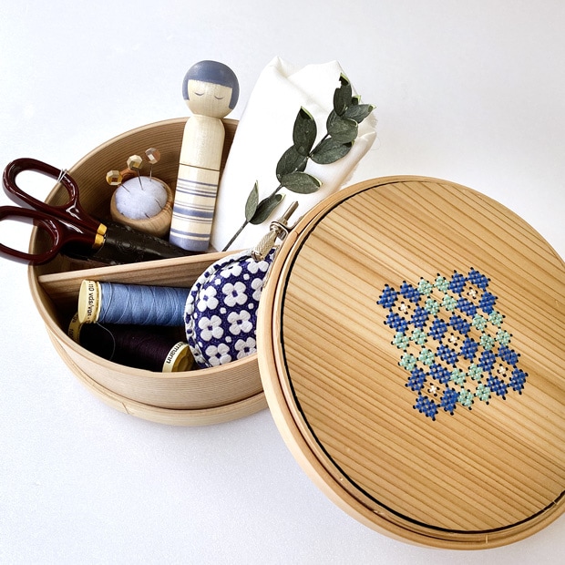 Cohana 曲げわっぱの道具箱 刺しゅう枠 15cm 日本製 Made in Japan コハナ KAWAGUCHI 裁縫道具