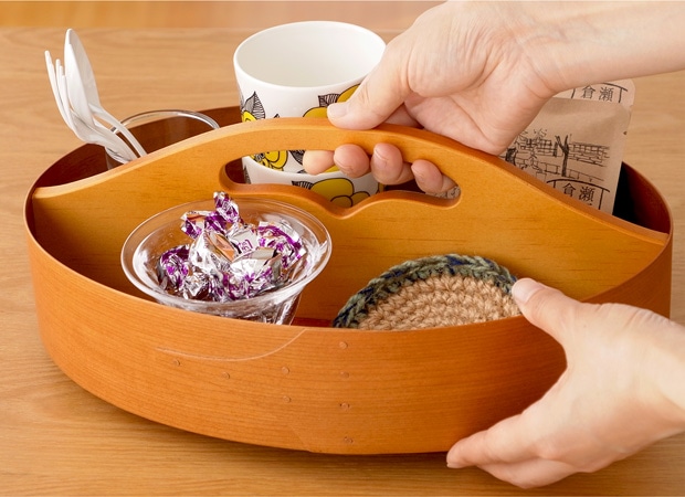 AXCIS アクシス シェーカー ハンドルトレイ 木製 トレー ハンドル付き シェーカーボックス 小物収納 収納トレー 北欧 手作り