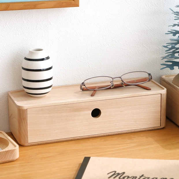 スタッキング チェスト 卓上 収納 シングル ドロワー 引き出し 1段 270×90mm 木製 小物入れ Wooden Desk Organizer Drawer Jeantopia ジントピア