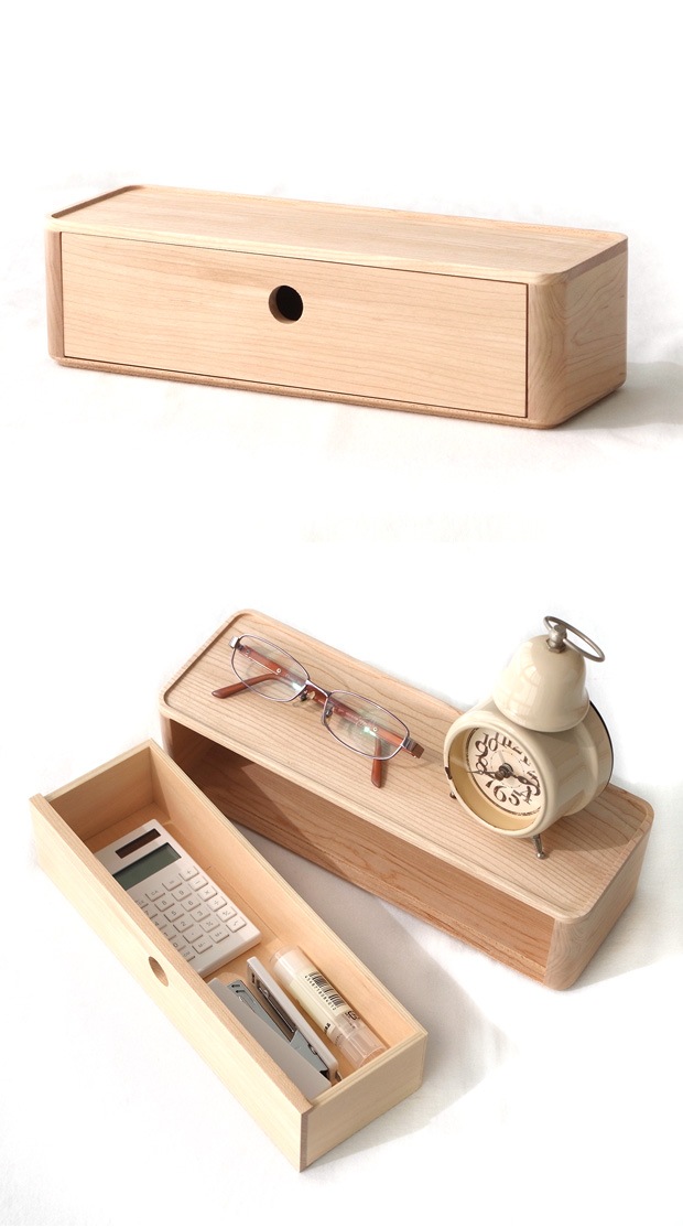 スタッキング チェスト 卓上 収納 シングル ドロワー 引き出し 1段 270×90mm 木製 小物入れ Wooden Desk Organizer Drawer Jeantopia ジントピア