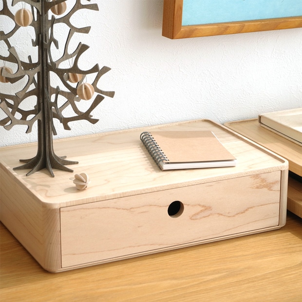 スタッキング チェスト 卓上 収納 シングル ドロワー 引き出し 1段 270×180mm 木製 小物入れ Wooden Desk Organizer Drawer Jeantopia ジントピア