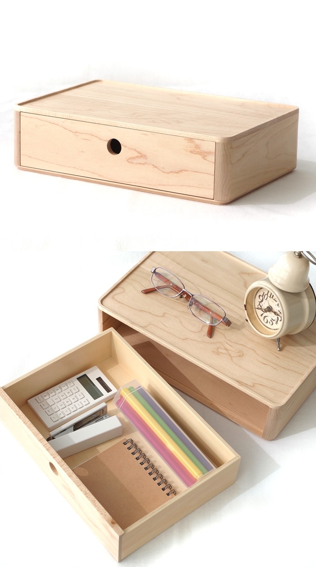スタッキング チェスト 卓上 収納 シングル ドロワー 引き出し 1段 270×180mm 木製 小物入れ Wooden Desk Organizer Drawer Jeantopia ジントピア