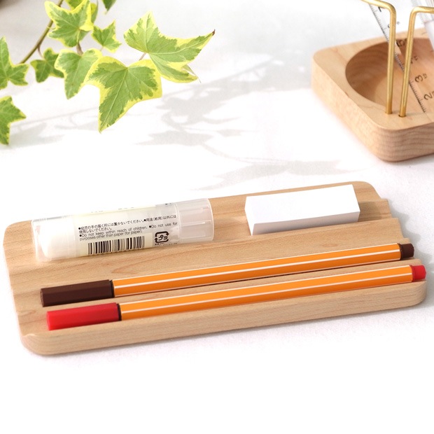 スタッキング カバートレー ロング 180×90mm 卓上収納 木製 Wooden Desk Organizer Storage tray Rectangle Jeantopia ジントピア