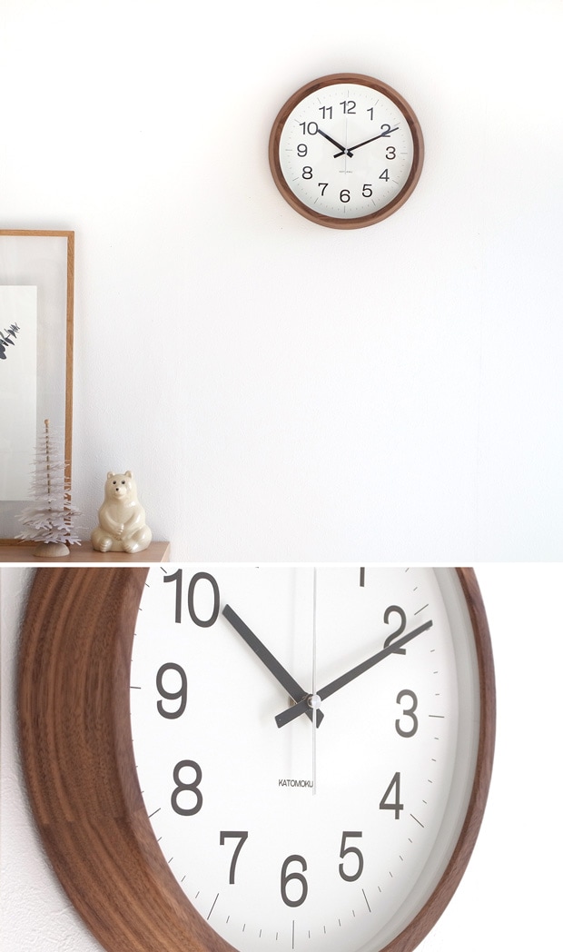 加藤木工 カトモク KATOMOKU Muku clock 16 Lサイズ ヒノキ 電波時計 壁掛け スイープムーブメント KM-113HIRC