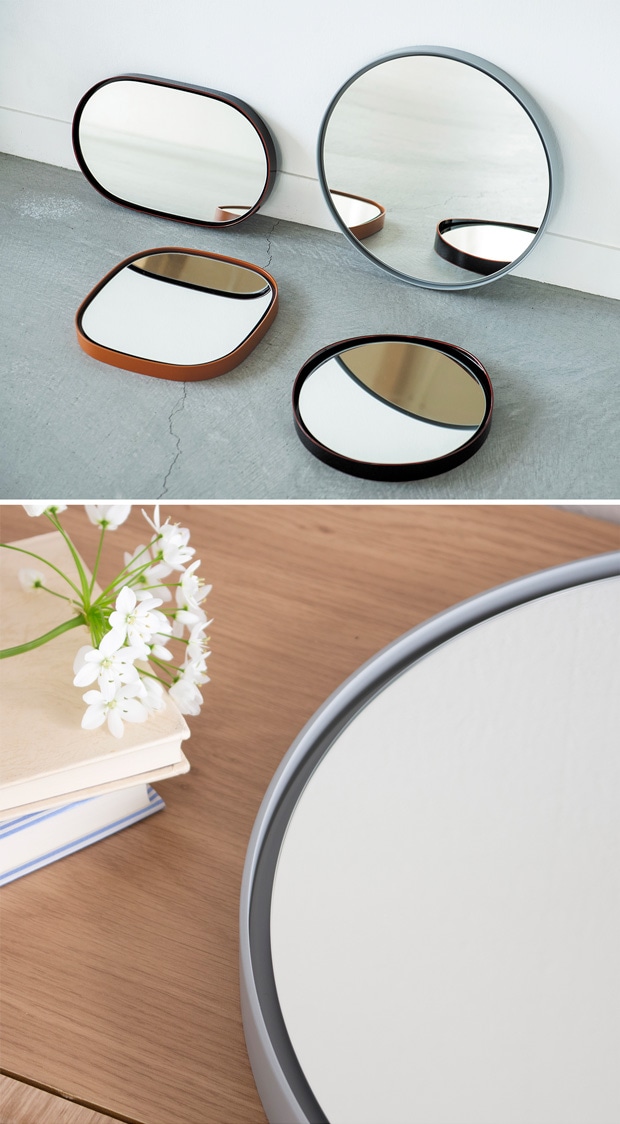 鏡 壁掛け ミラー 丸 丸い ウォールミラー 木製 フレーム 漆 漆塗り SEKISAKA セキサカ TRACE Maru mirror Aka-tama 41.5cm 壁掛けミラー 玄関 円形 日本製