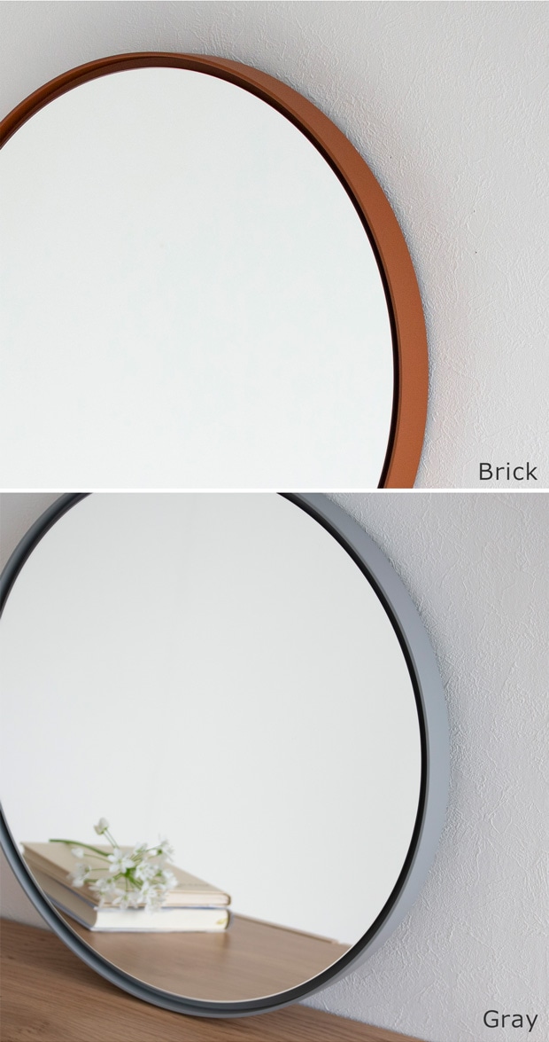 鏡 壁掛け ミラー 丸 丸い ウォールミラー 木製 フレーム 漆 漆塗り SEKISAKA セキサカ TRACE Maru mirror Aka-tama 41.5cm 壁掛けミラー 玄関 円形 日本製