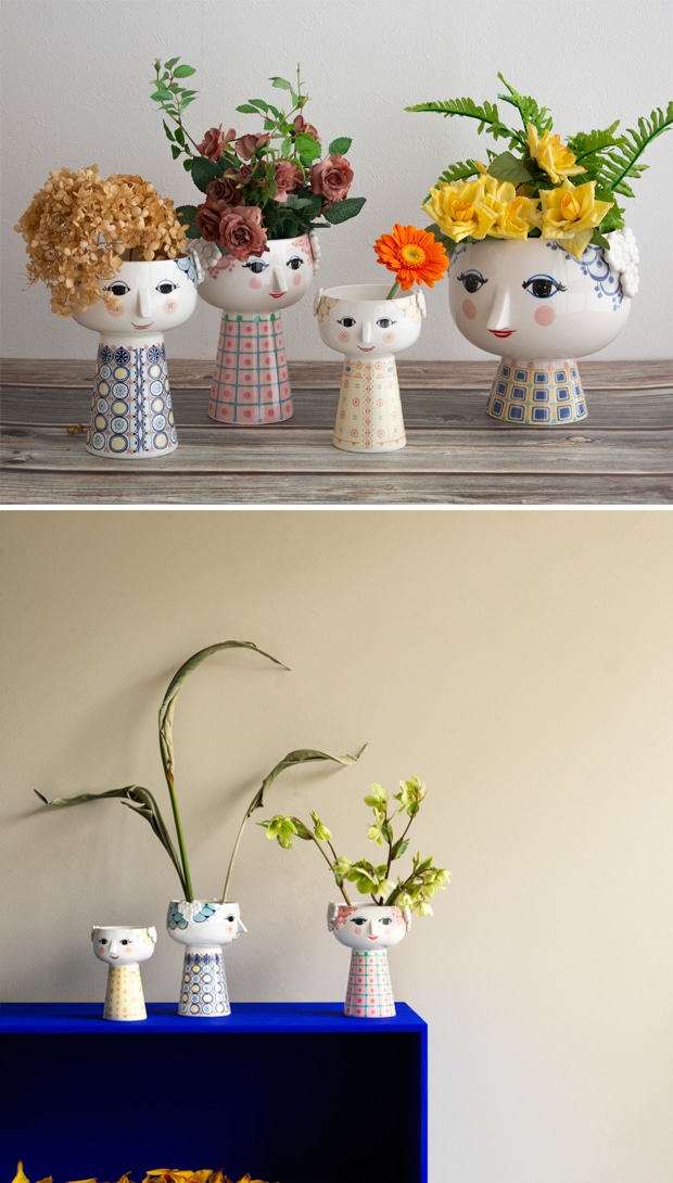 ビヨン・ヴィンブラッド エヴァ フラワーベース ブルー Bjorn Wiinblad VASE Eva ビヨンヴィンブラッド ベース 花器