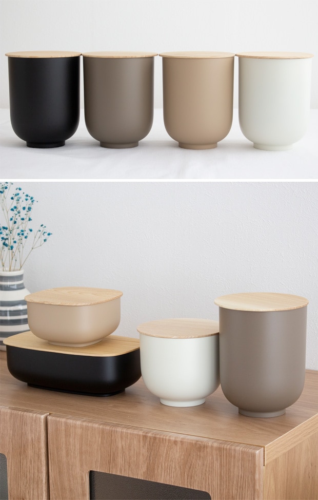 SEKISAKA セキサカ STORE Tall Round 保存容器 収納ケース 蓋付き 丸型 円 収納 小物 卓上 小物入れ キッチン収納 樹脂 木製 日本製