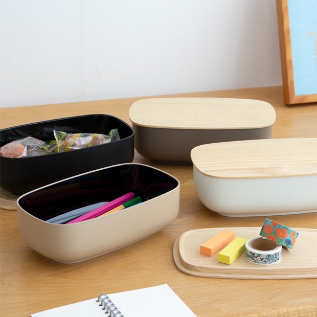 SEKISAKA セキサカ STORE Large Oval 保存容器 収納ケース 蓋付き 収納 小物 卓上 小物入れ アクセサリー収納 キッチン収納 樹脂 木製 日本製