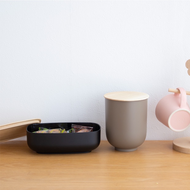 SEKISAKA セキサカ STORE Large Oval 保存容器 収納ケース 蓋付き 収納 小物 卓上 小物入れ アクセサリー収納 キッチン収納 樹脂 木製 日本製