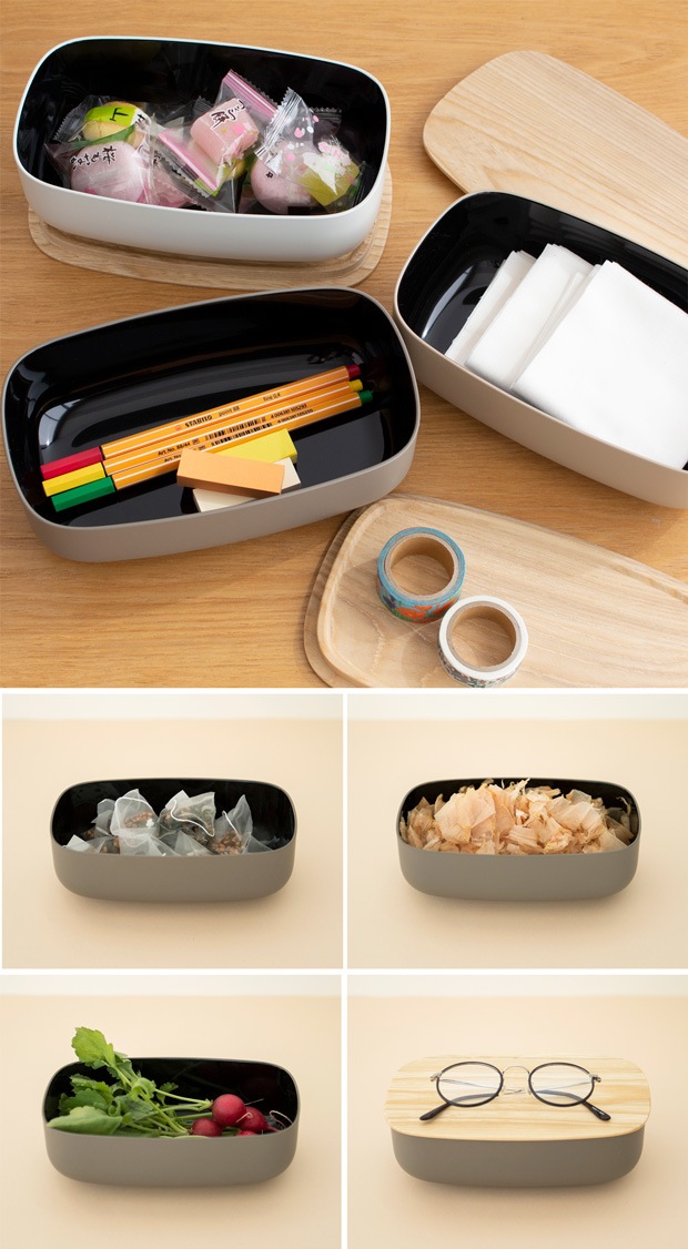 SEKISAKA セキサカ STORE Large Oval 保存容器 収納ケース 蓋付き 収納 小物 卓上 小物入れ アクセサリー収納 キッチン収納 樹脂 木製 日本製