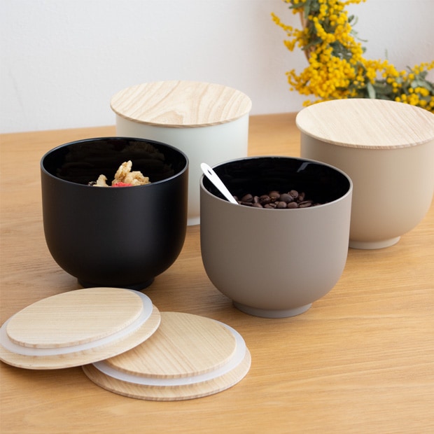 SEKISAKA セキサカ STORE Short Round 保存容器 収納ケース 蓋付き 丸型 円 収納 小物 卓上 小物入れ キッチン収納 樹脂 木製 日本製