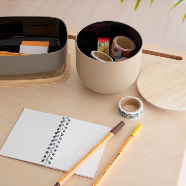 SEKISAKA セキサカ STORE Short Round 保存容器 収納ケース 蓋付き 丸型 円 収納 小物 卓上 小物入れ キッチン収納 樹脂 木製 日本製