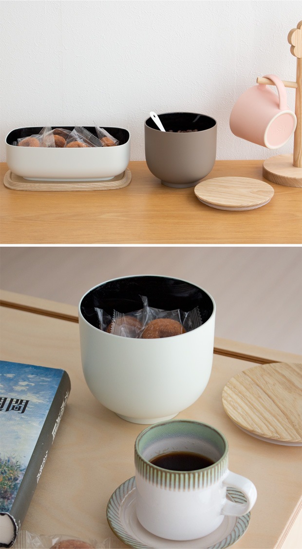 SEKISAKA セキサカ STORE Short Round 保存容器 収納ケース 蓋付き 丸型 円 収納 小物 卓上 小物入れ キッチン収納 樹脂 木製 日本製