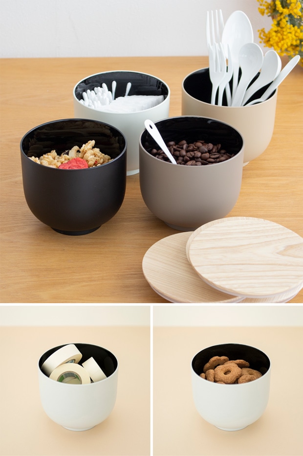 SEKISAKA セキサカ STORE Short Round 保存容器 収納ケース 蓋付き 丸型 円 収納 小物 卓上 小物入れ キッチン収納 樹脂 木製 日本製