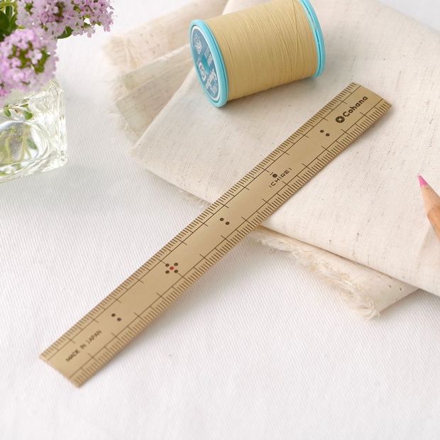 Cohana 真ちゅうの竹尺 15cm 日本製 竹尺 ものさし 定規 Made in Japan コハナ KAWAGUCHI 裁縫道具