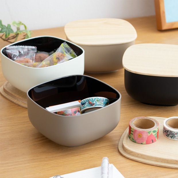 SEKISAKA セキサカ STORE Small Oval 保存容器 収納ケース 蓋付き 収納 小物 卓上 小物入れ アクセサリー収納 キッチン収納 樹脂 木製 日本製