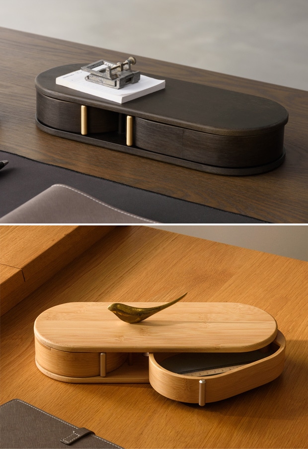 GUDEE 小物入れ 引き出し 卓上収納 回転収納 文房具 木製 竹 真ちゅう アルミ ORSON Desktop Storage GudeeLife　GUDEE