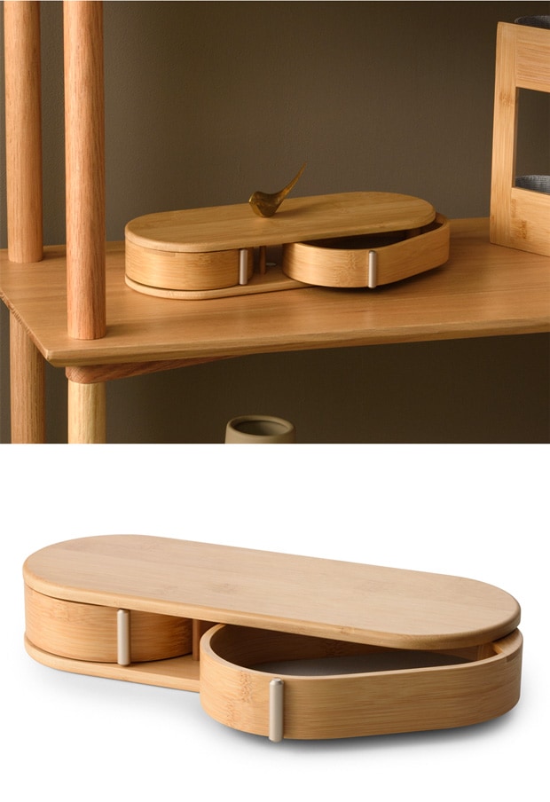 GUDEE 小物入れ 引き出し 卓上収納 回転収納 文房具 木製 竹 真ちゅう アルミ ORSON Desktop Storage GudeeLife　GUDEE