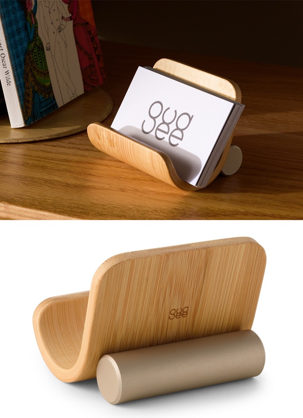 GUDEE カードスタンド 名刺スタンド 名刺立て カードホルダー 卓上 木製 竹 真ちゅう アルミ ORSON Business card holder GudeeLife