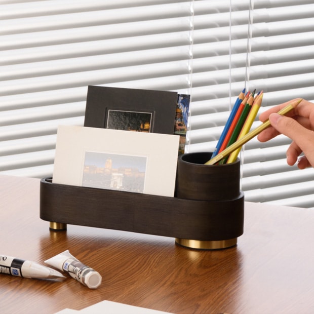 GUDEE デスクオーガナイザー 卓上収納 ペン立て 小物入れ デスク収納 卓上 木製 竹 真ちゅう ORSON Desktop organizer GudeeLife