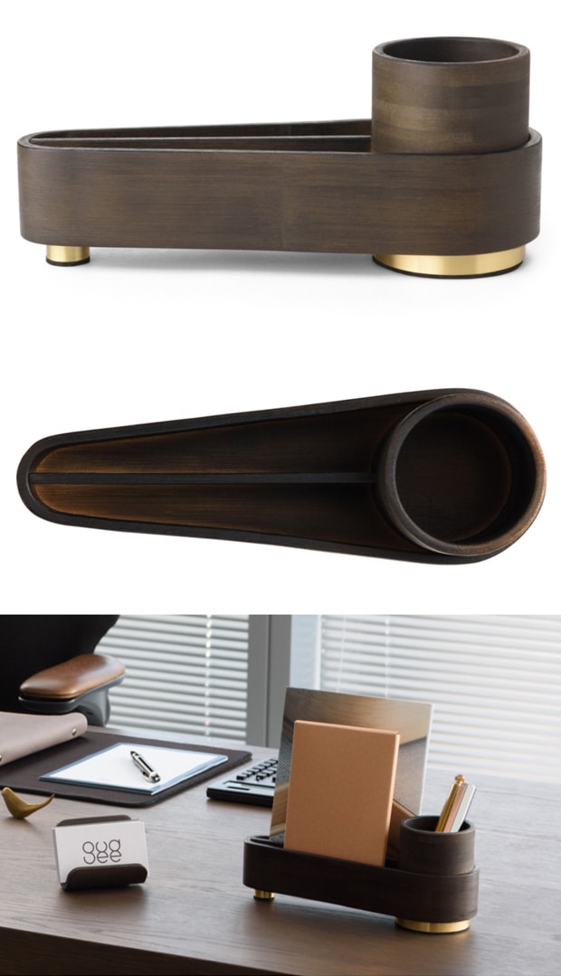 GUDEE デスクオーガナイザー 卓上収納 ペン立て 小物入れ デスク収納 卓上 木製 竹 真ちゅう ORSON Desktop organizer GudeeLife　GUDEE