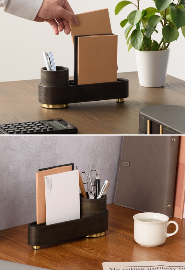GUDEE デスクオーガナイザー 卓上収納 ペン立て 小物入れ デスク収納 卓上 木製 竹 真ちゅう ORSON Desktop organizer GudeeLife　GUDEE