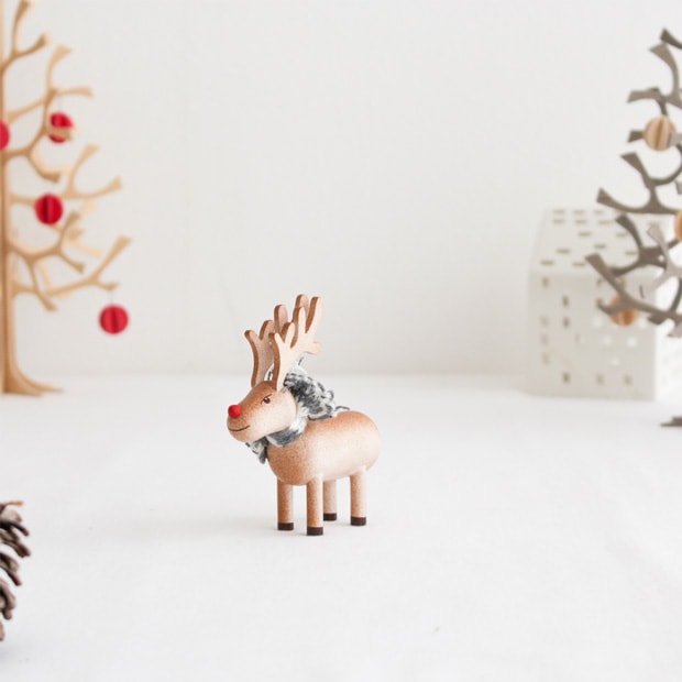 ノルディカニッセ 2022 トナカイ ブラウン マフラー NORDIKA nisse クリスマス 雑貨 木製 人形 北欧 NRD120719